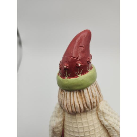Walmart Santa Figurine Christmas Holiday Red Green Cream Resin Folk Art Style 9” - Picture 8 of 8